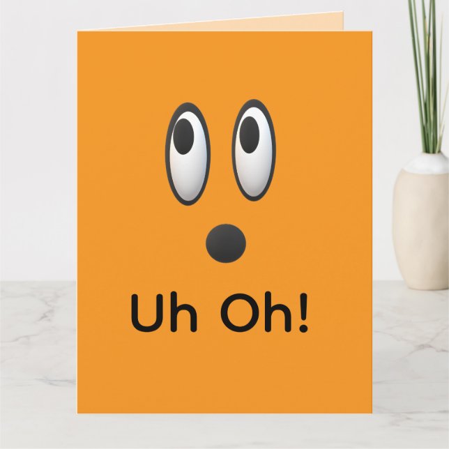 Carte Uh Oh, I'm Sorry Emoji Happy Belated Birthday (Devant)