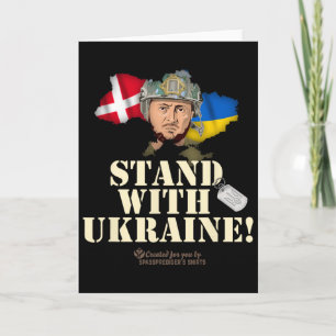 Carte Ukraine Danemark Drapeaux Slogan Soutenez l'Ukrain