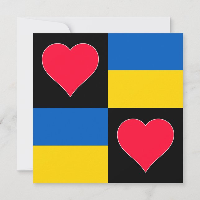 Carte Ukraine Drapeau Coeur mignon Patriotique Ukrainien (Devant)
