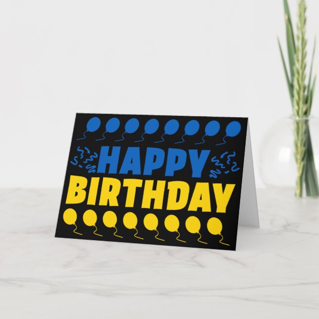 Carte Ukraine Drapeau patriotique Anniversaire (Devant)