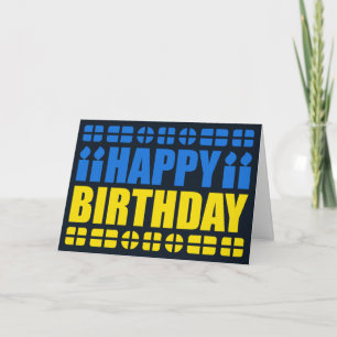 Carte Ukraine Flag Birthday Card