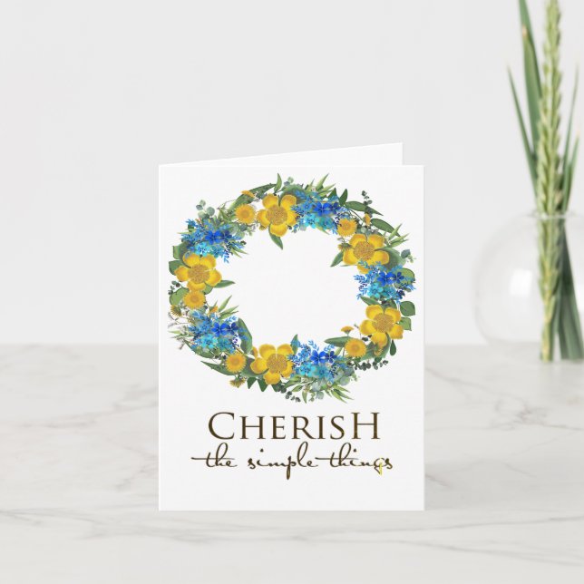Carte Ukraine Ukraine Uki Floral Wreaths Drapeau (Devant)