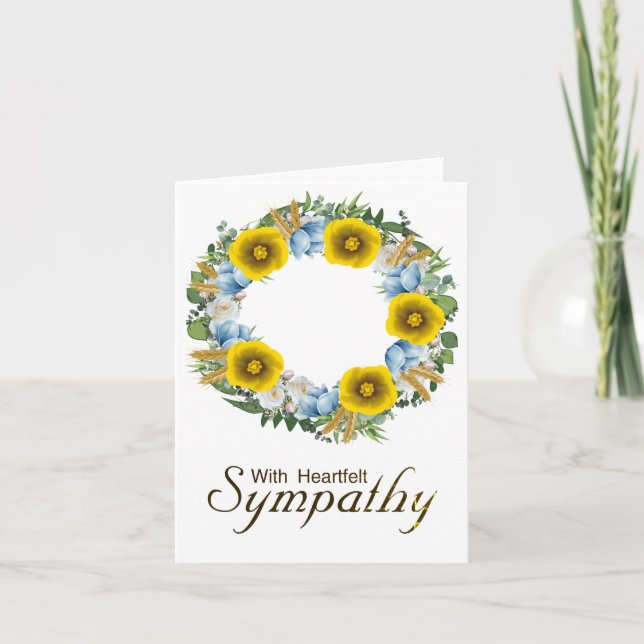 Carte Ukraine Ukraine Uki Floral Wreaths Drapeau (Devant)