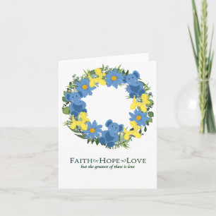 Carte Ukraine Ukrainienne Fleurs de couronne Foi Espoir