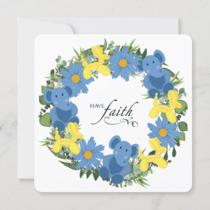 Carte Ukraine Ukrainienne Fleurs de couronne Foi Espoir