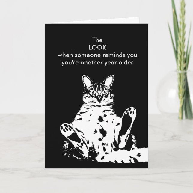 Carte Un an de plus Grumpy Chat Birthday Card (Devant)