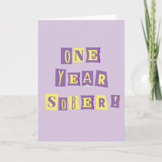 Carte « Un an de sobriété » avec enveloppe ~ 5x7 "