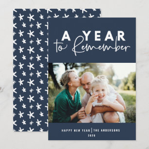 Carte Un an de souvenir de la photo moderne nouvelle ann