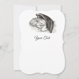 Carte Un Angel endormi, noir et blanc