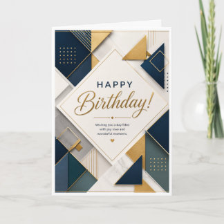 Carte Un anniversaire géométrique élégant