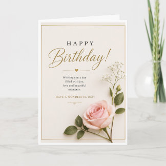 Carte Un anniversaire simple et élégant