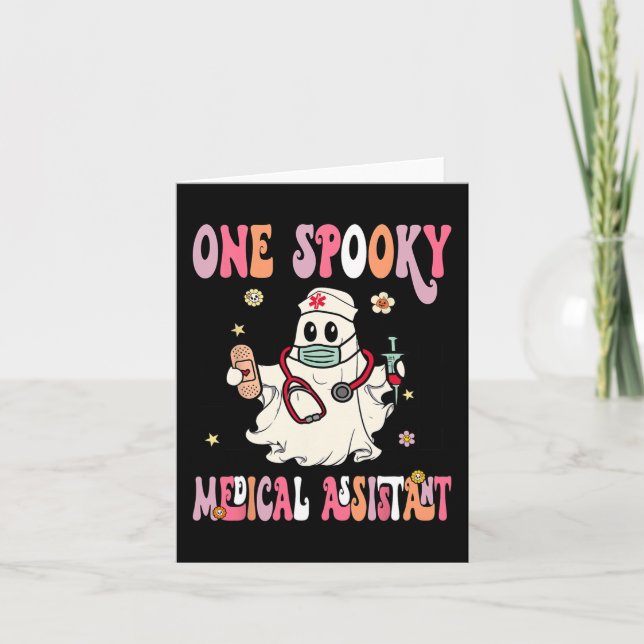 Carte Un assistant Médicale Éffrayant Ghost Halloween CM (Devant)
