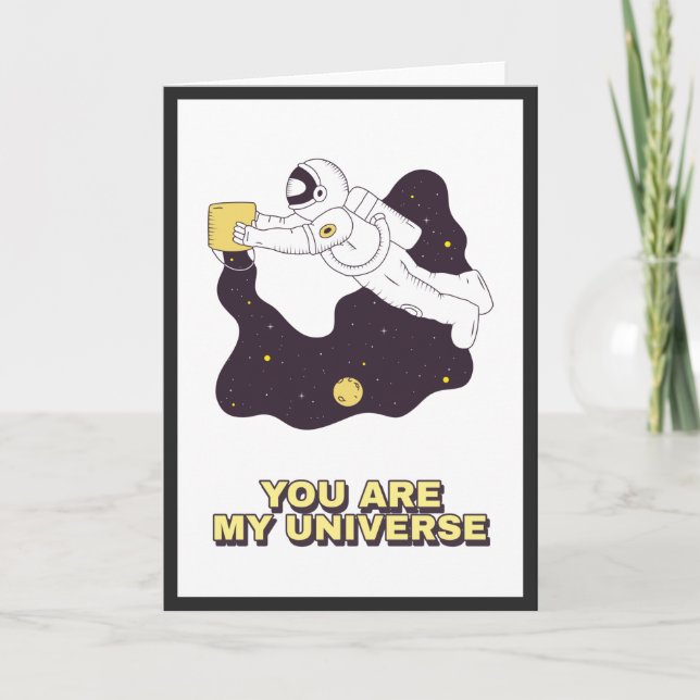 Carte Un astronaute dans l'espace Cosmique Saint Valenti (Devant)