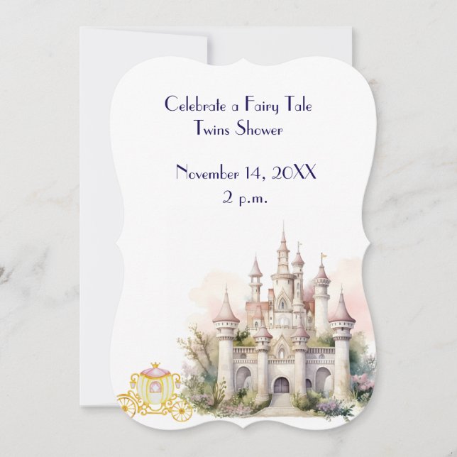 Carte Un Baby shower jumeau à conte de fées (Devant)