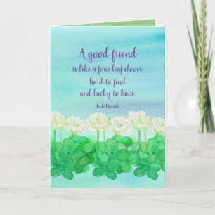 Carte Un bon poème d'ami Merci irlandais du proverbe