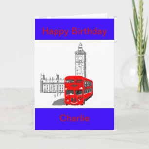 Carte Un bus souriant de Londres, Anniversaire, personna
