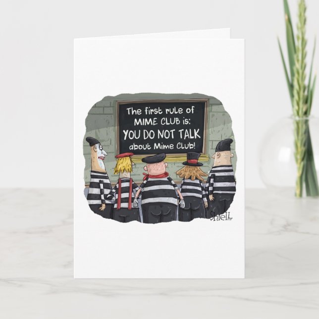 Carte "Un cadeau amusant pour amoureux de mime" (Devant)