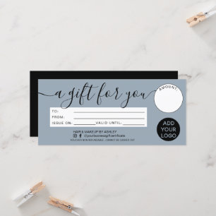 Carte Un cadeau bleu poussiéreux moderne pour votre logo