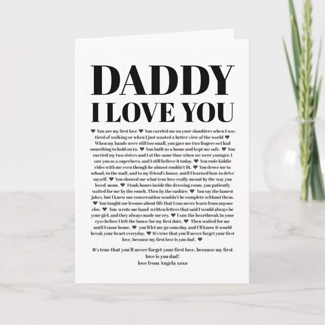 Carte Un cadeau de Noël pour les raisons de papa que nou (Devant)