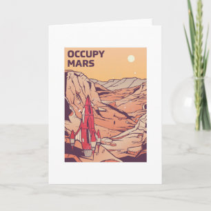 Carte Un cadeau d'Occupy Mars Retro Space Rocket