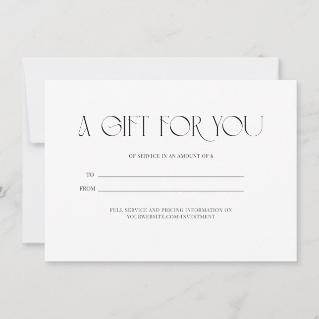 Carte Un cadeau pour vous (Dos)