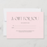 Un cadeau pour vous - certificat cadeau blush