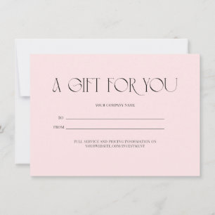 Carte Un cadeau pour vous - certificat cadeau blush