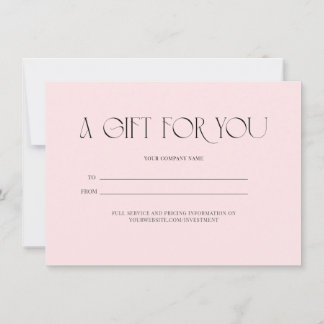 Carte Un cadeau pour vous - certificat cadeau blush