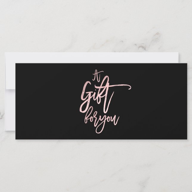 Carte Un cadeau pour vous Rose Rose Gold certificat cade (Devant)