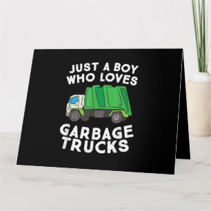 Carte Un Camion-poubelle Juste Un Garçon Qui Aime Les Ca