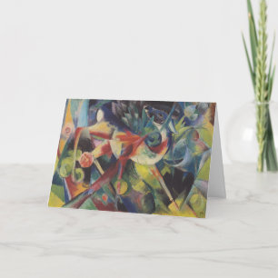 Carte Un cerf dans un jardin fleuri par Franz Marc, Art 