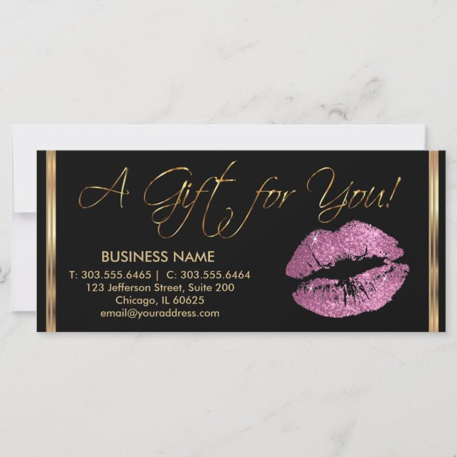 Carte *Un Certificat Cadeau So Pink Lipstick Business 2 (Devant)