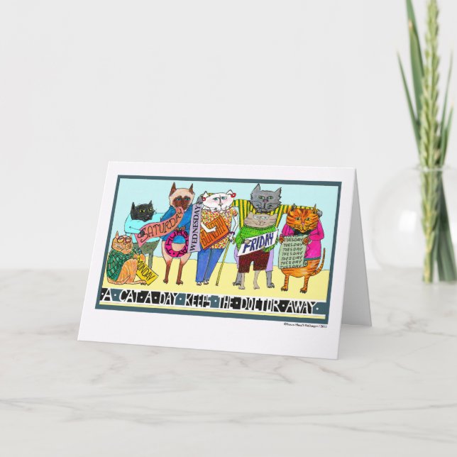 Carte Un chat par jour garde le docteur loin (Devant)