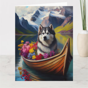 Carte Un chien malamué de l'Alaska à la pagaie : une ave