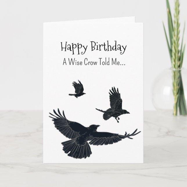 Carte Un Corbeau Personnalité Anniversaire Animaux amusa (Devant)