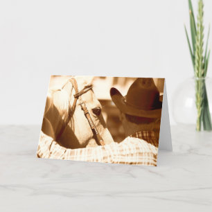 Carte Un cowboy et son cheval