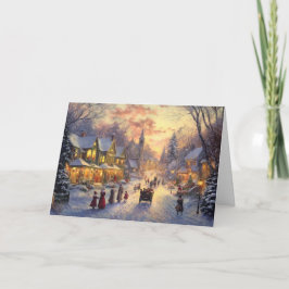Carte Un crépuscule dans le village de Noël