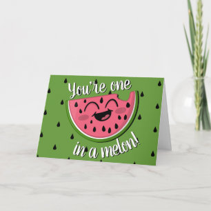 Carte Un dans un Melon Cute Watermelon Green Anniversair