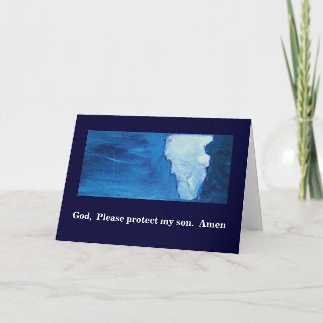 CARTE UN DIEU, PROTÈGENT SVP MON FILS (Devant)