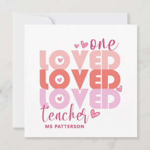 Carte Un enseignant d'amour rose moderne Nom personnalis