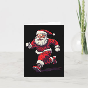 Carte Un Équipement De Père Noël Pour Jogging Et Xmas
