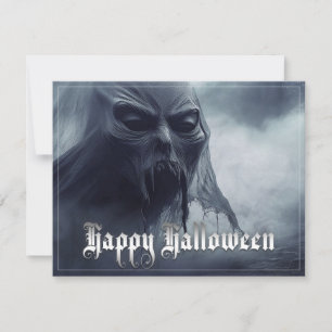 Carte Un fantôme noir dans un paysage désarmé - Hallowee