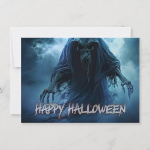 Carte Un fantôme noir dans un paysage désarmé - Hallowee