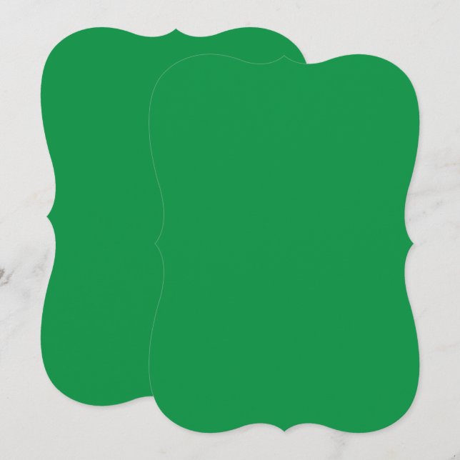 Carte un fond vert avec une bordure blanche (Devant / Derrière)