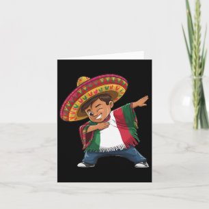 Carte Un garçon mexicain Dabbing Poncho Fiesta Cinco De
