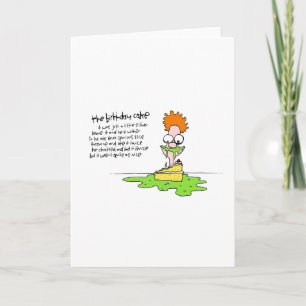 Carte Un gâteau d'anniversaire si gentil qu'il l'a mangé