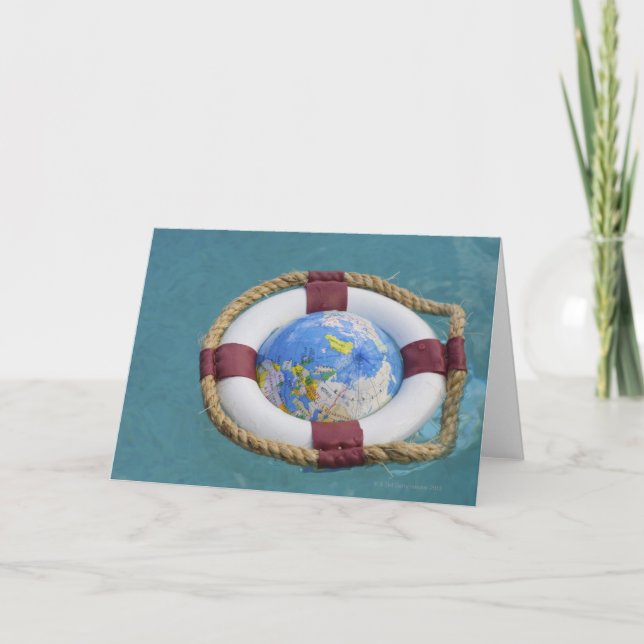 Carte Un globe terrestre flottant (Devant)