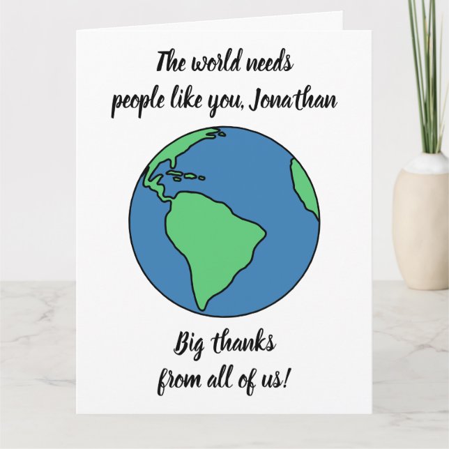 Carte Un grand merci de nous tous - Merci géant personna (Devant)