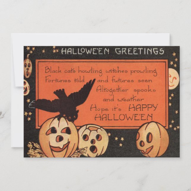 Carte Un Homme Chouette Du Citrouille Jack-o'-lantern So (Devant)