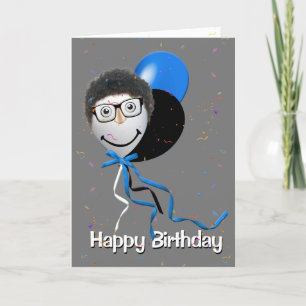 Carte Un homme d'anniversaire sur un ballon de fête